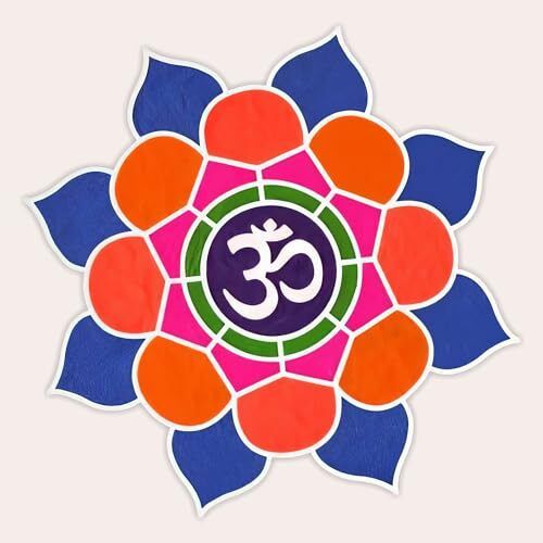 Special You White & Orange Om Rangoli Stencil Festive Decor-picture-36