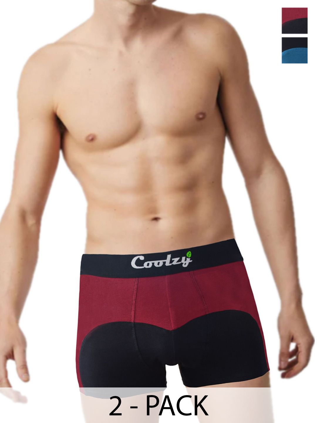 COOLZY Pack Of 2 Color Block Antibacterial Trunks - SEOCSOTNK2K497-S-picture-58