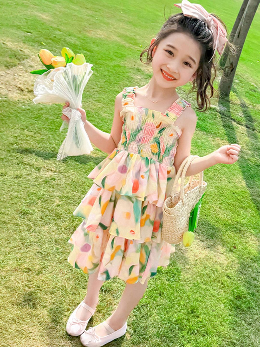 LULU & SKY Floral Print Fit & Flare Midi Dress-picture-54