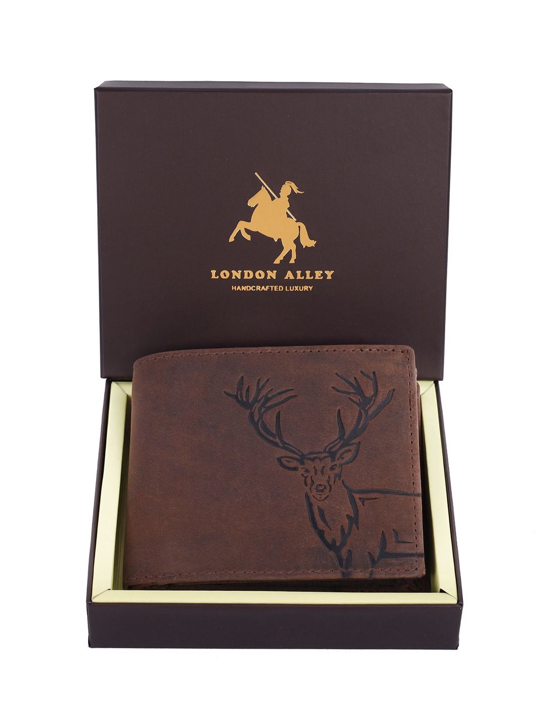 LONDON ALLEY Men Textured Leather Two Fold Wallet-picture-45