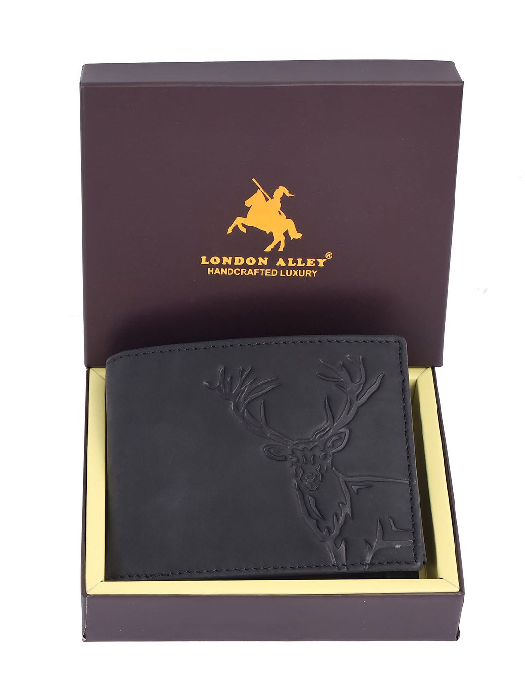 LONDON ALLEY Men Textured Leather Two Fold Wallet-picture-27