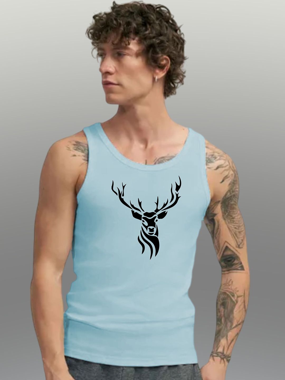 Uniplanet store Printed Cotton Innerwear Vests UVM-DEER-SKBL-S-image-44