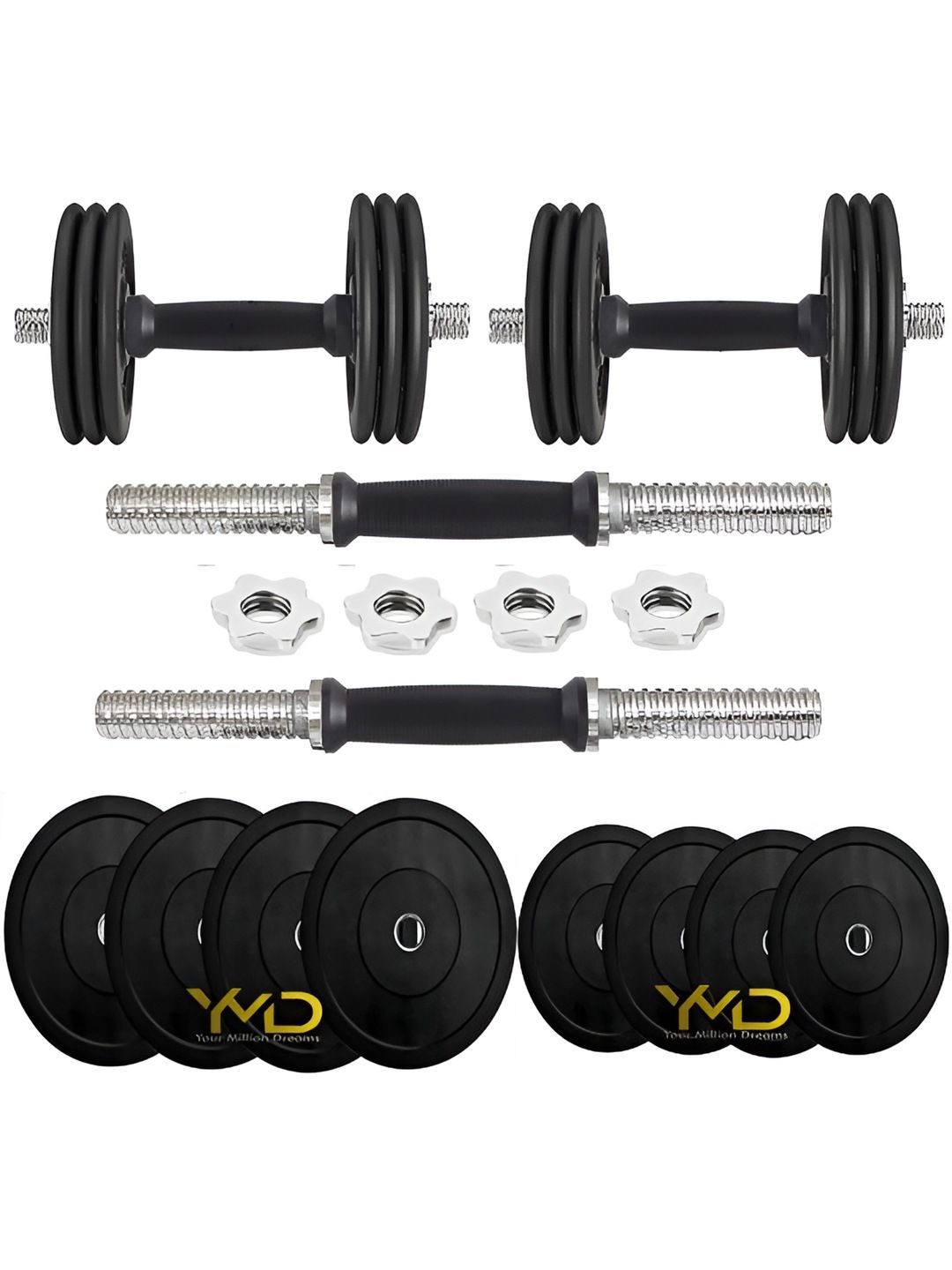HackerX 14 Pieces Rubber Adjustable Dumbbell Set - 3 kg Each-picture-29