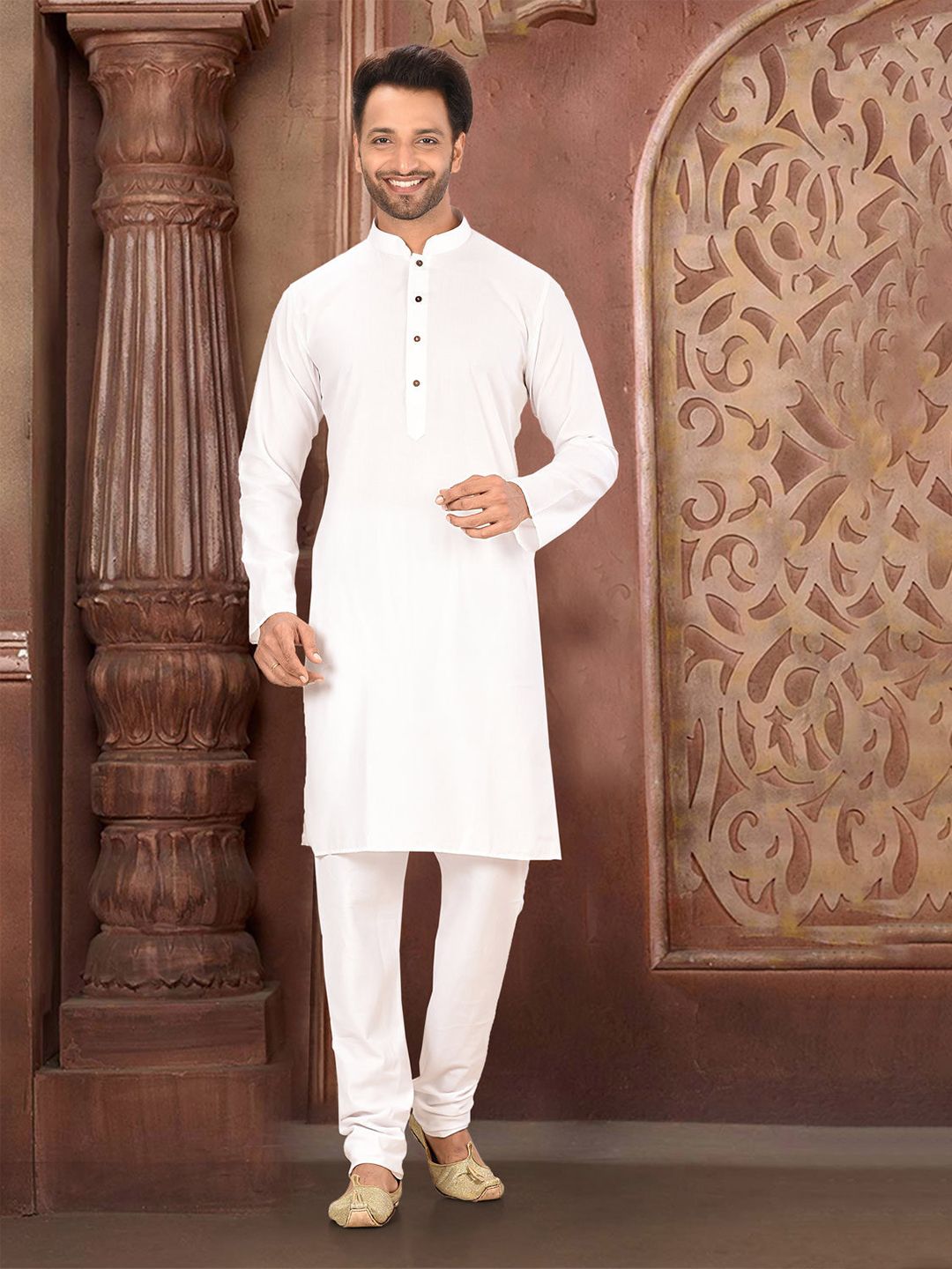 RANAK Men Ethnic Motifs Striped Thread Work Organic Cotton Kurta-picture-22