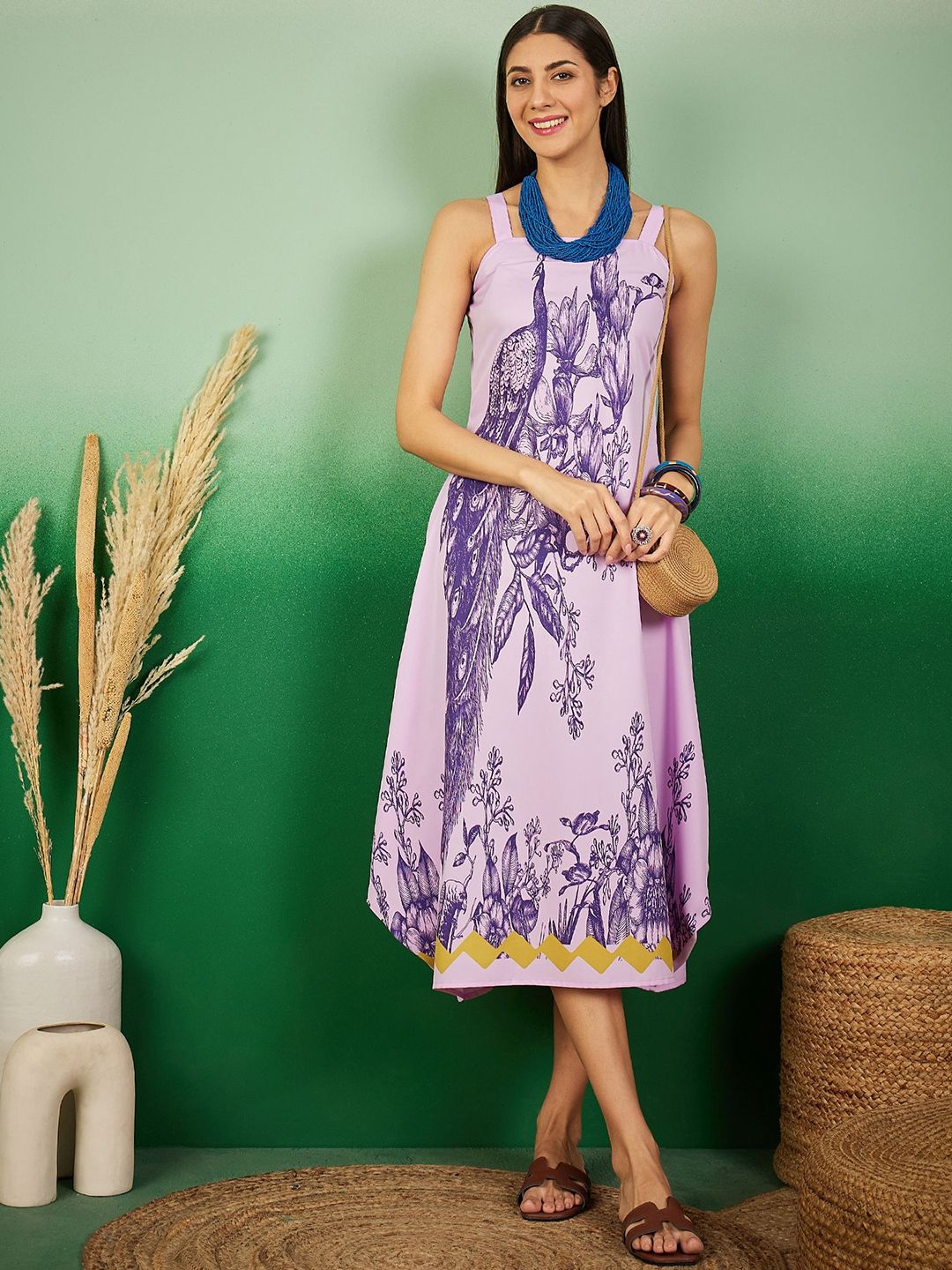 routes by all about you all about you Floral Print A-Line Midi Dress-picture-48