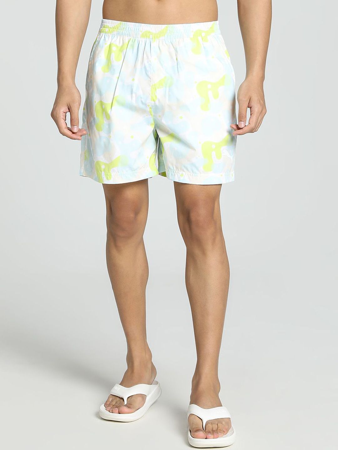 Puma Abstract Printed Cotton Woven Boxers With Side Pocket 68524501-picture-10