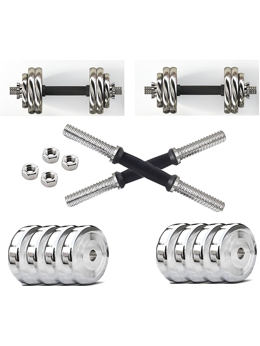 HackerX 4-Pcs Steel Adjustable Dumbbell Set - 2 kg Each-picture-40