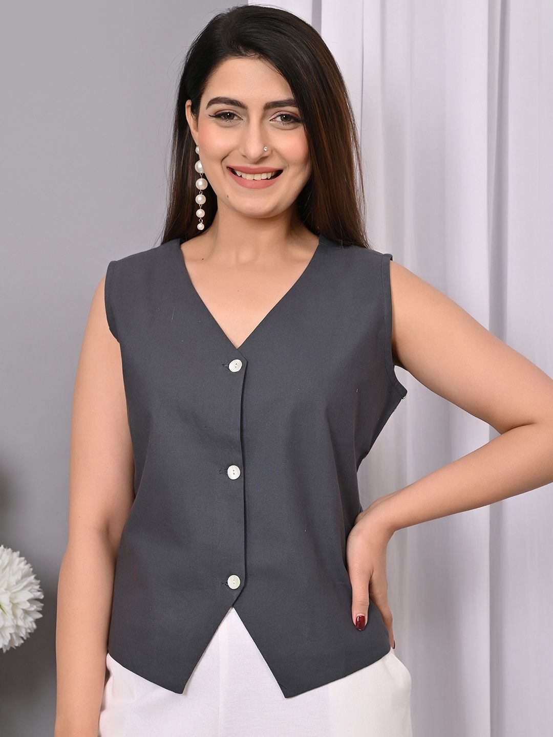 VYMO V-Neck Sleeveless Waistcoat-image-13