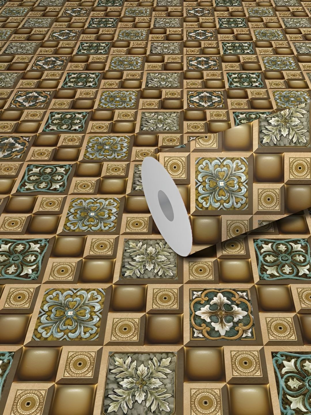 WallDaddy Brown & Grey 3D Printed Self Adhesive Wallpaper-picture-41