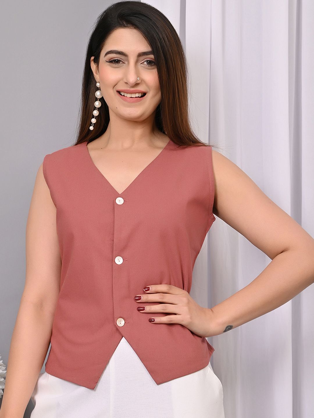 VYMO V-Neck Sleeveless Waistcoat-image-36