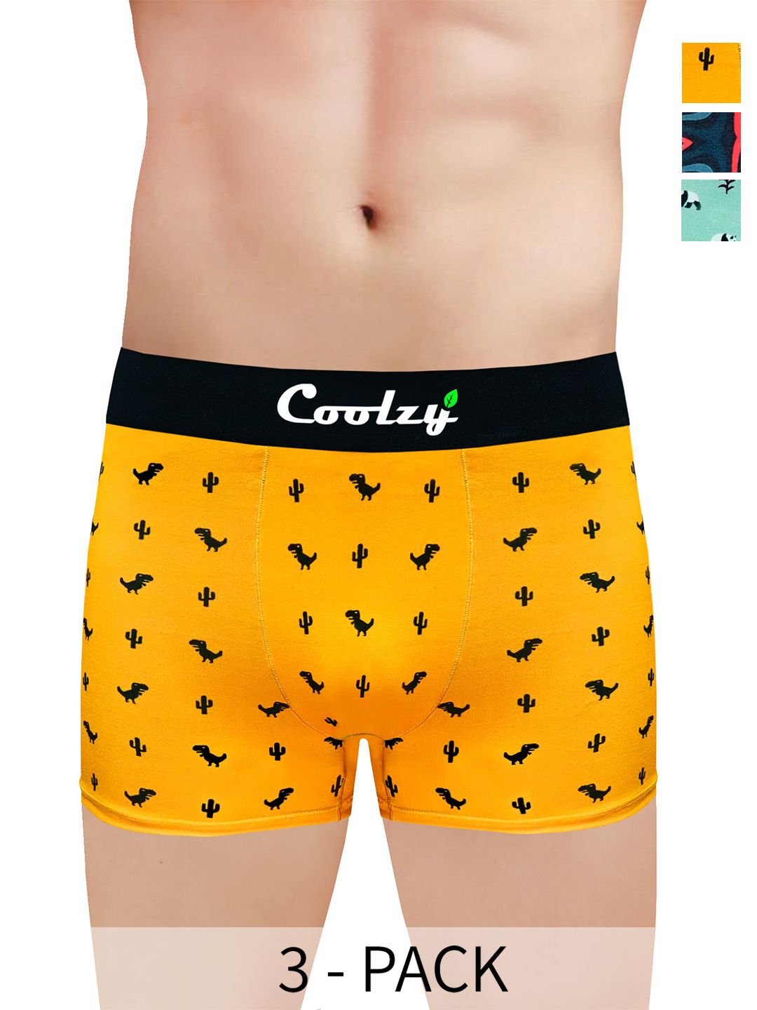 COOLZY Pack Of 3 Printed Trunks - PUERPDMLTK3K49-S-picture-33
