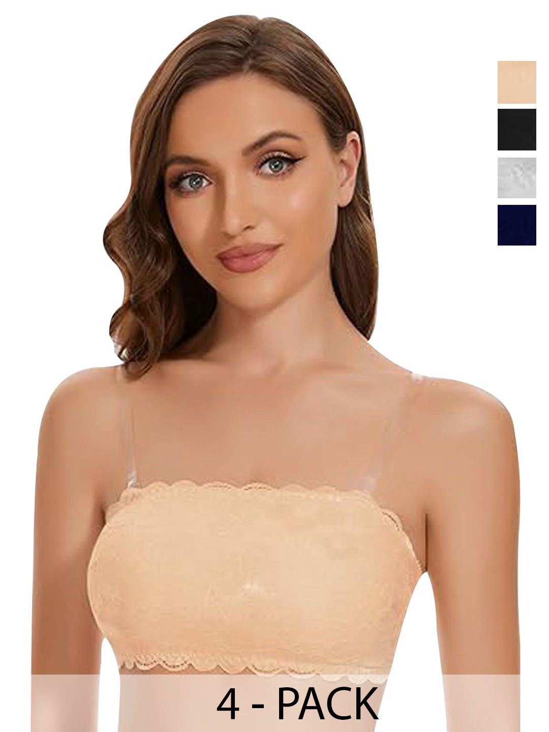 ComfyStyle Floral Bandeau Bra Full Coverage Lightly Padded-picture-34