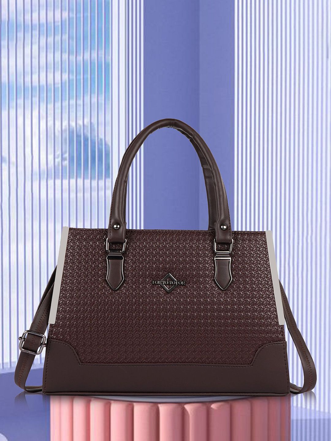 SPOTIC Structured Satchel with Quilted-picture-36