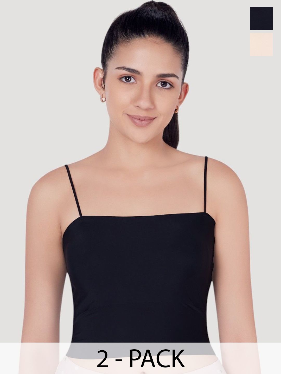 PLUMBURY Pack Of 2 Lightly Padded Camisoles-picture-35