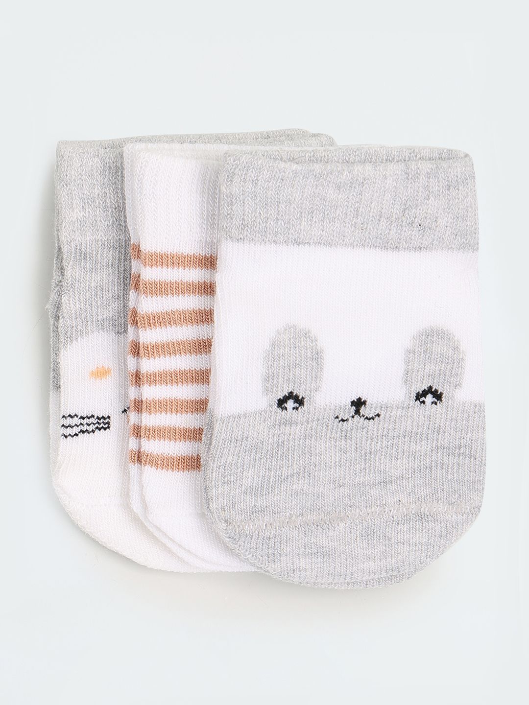 max Infant Girls Pack Of 3 Patterned Ankle Length Socks-picture-17