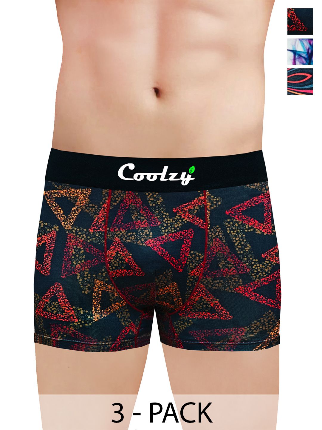 COOLZY Pack Of 3 Printed Mid-Rise Short Trunk PURTMLWXTK3K34-S-picture-35