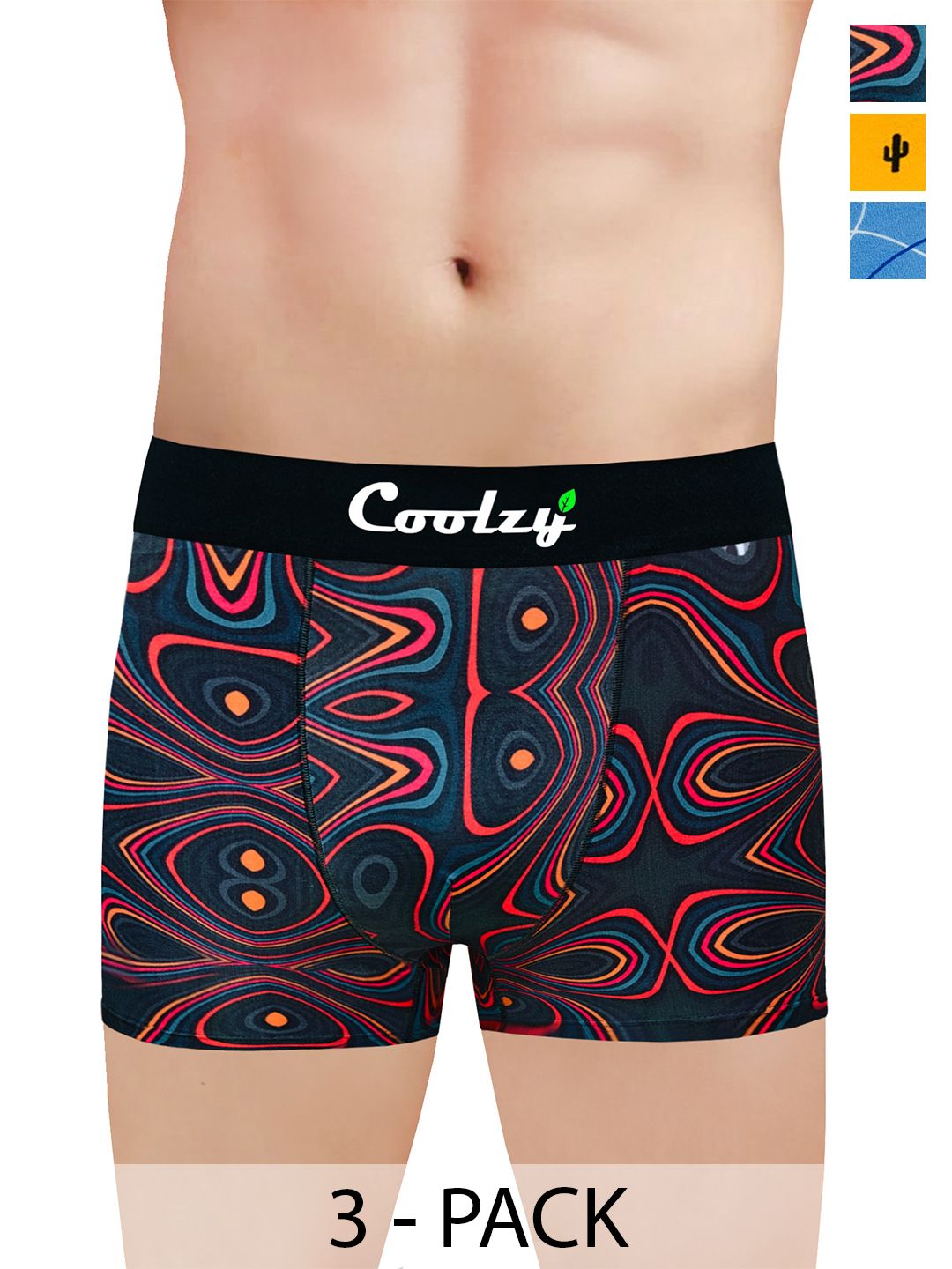 COOLZY Pack Of 3 Printed Mid-Rise Short Trunk PUBLMLERTK3K37-S-picture-29