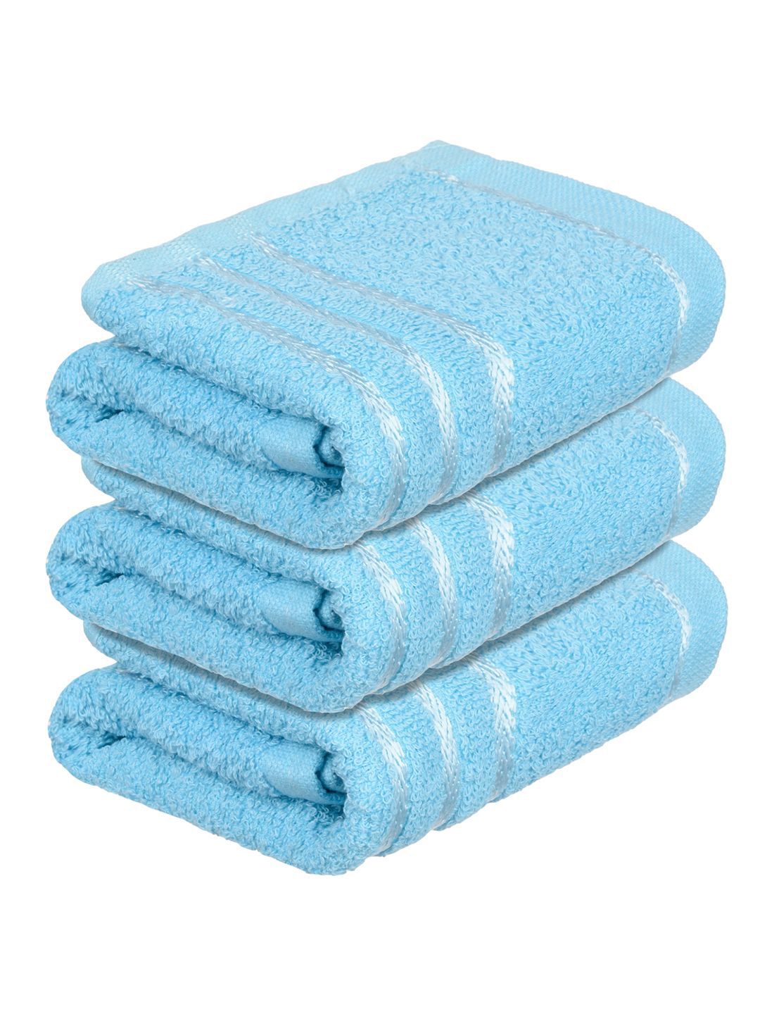 Kuber Industries Set Of 3 Blue Striped Cotton Face Towels-image-16