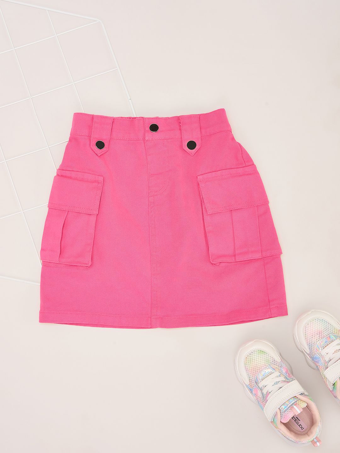 Pantaloons Junior Girls Pure Cotton Midi Straight Skirts-picture-41