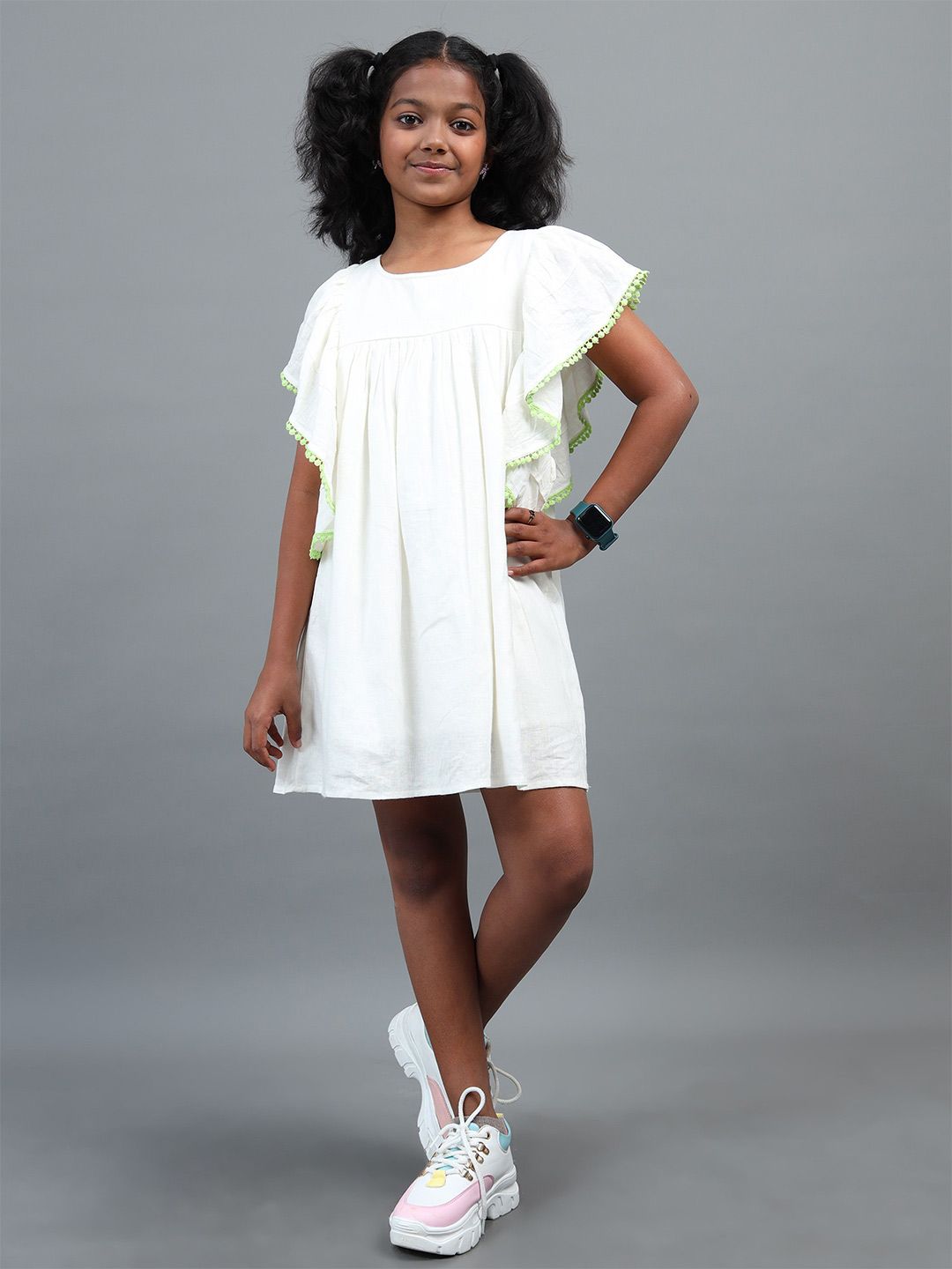 UNDER FOURTEEN ONLY Flutter Sleeve A-Line Dress-picture-46