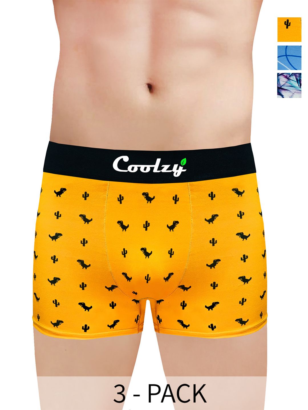 COOLZY Pack Of 3 Printed Long Trunks PUBLWXERTK3K40-S-picture-20