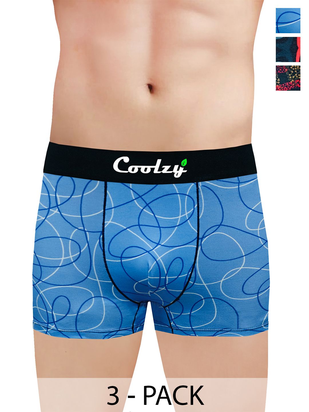 COOLZY Pack Of 3 Printed Cotton TrunksPURTMLBLTK3K33-S-picture-29