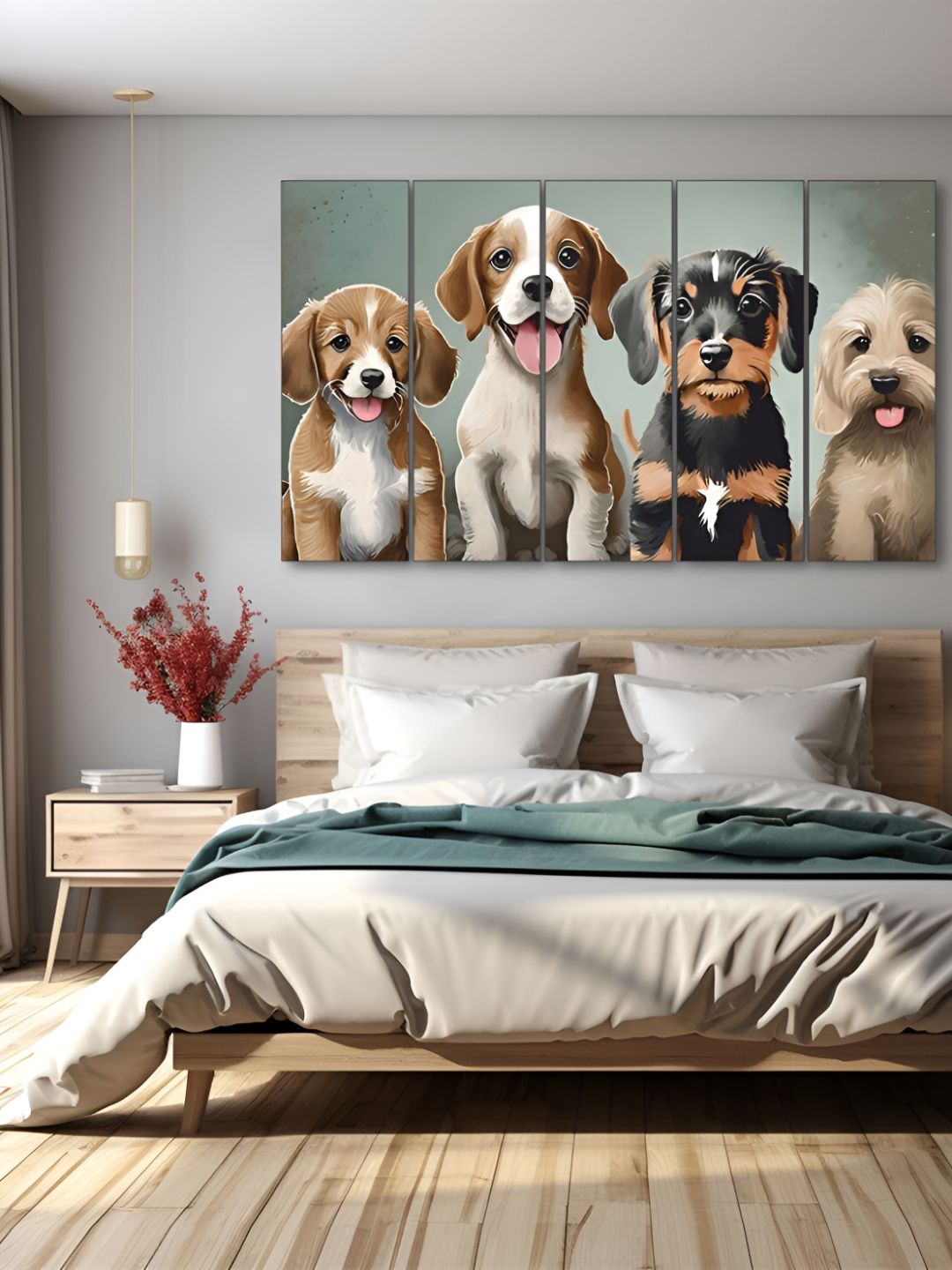 The Castle Decor Brown & Black 5 Piece Wood Birds and Animals Wall Paintings-picture-28