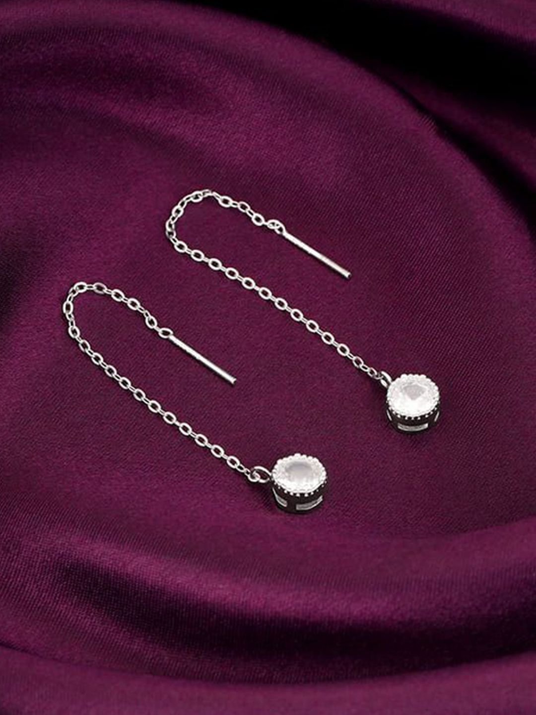 GIVA 925 Sterling Silver Rhodium Plated Zircon Studded Teardrop Shaped Drop Earrings-picture-36