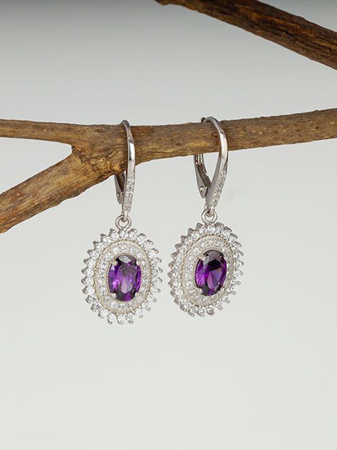 GIVA 925 Silver Rhodium-Plated Crescent Shaped Zircon Studded Drop Earrings-picture-46