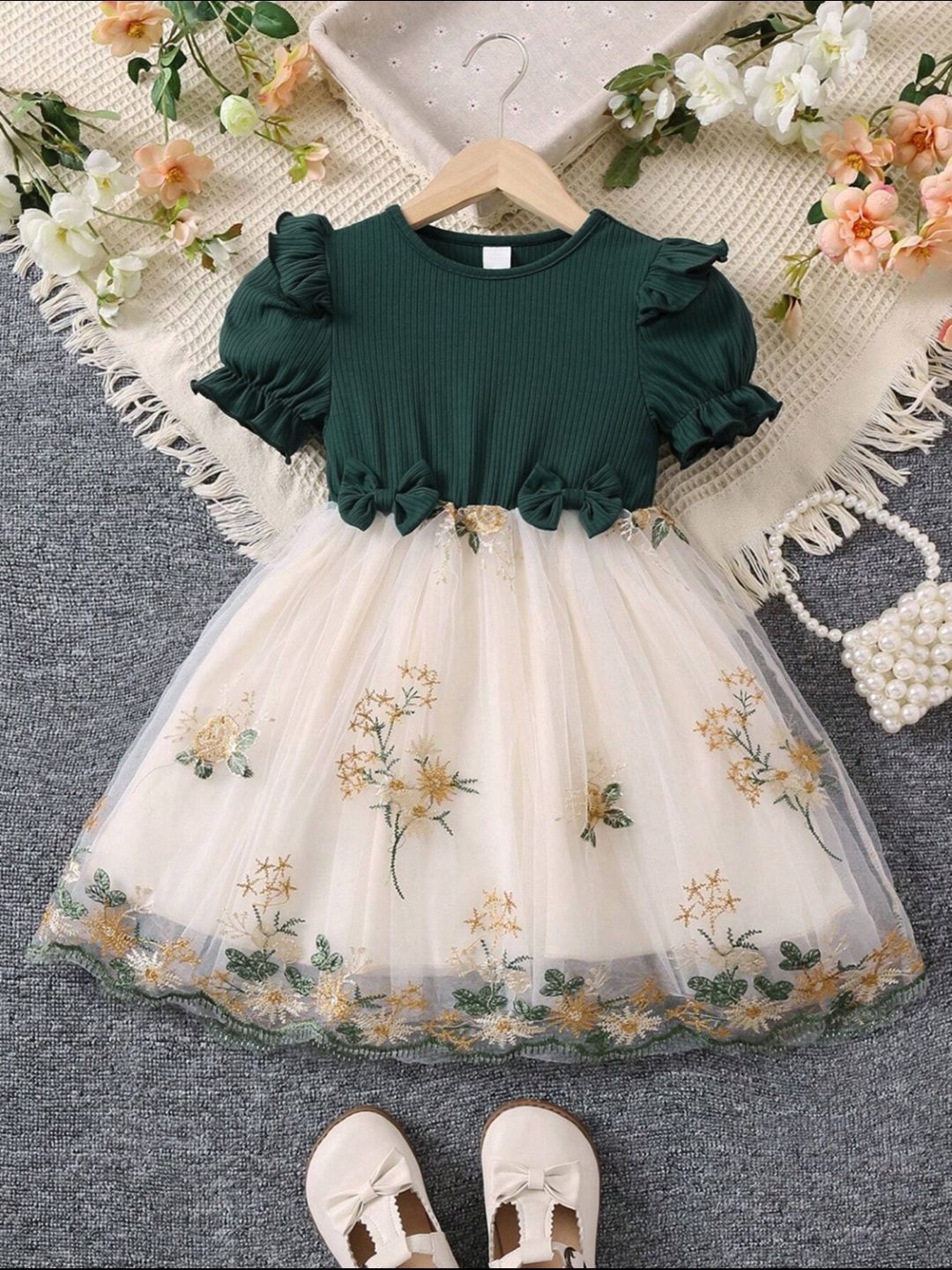 BAESD Flutter Sleeve Fit & Flare Dress-picture-36