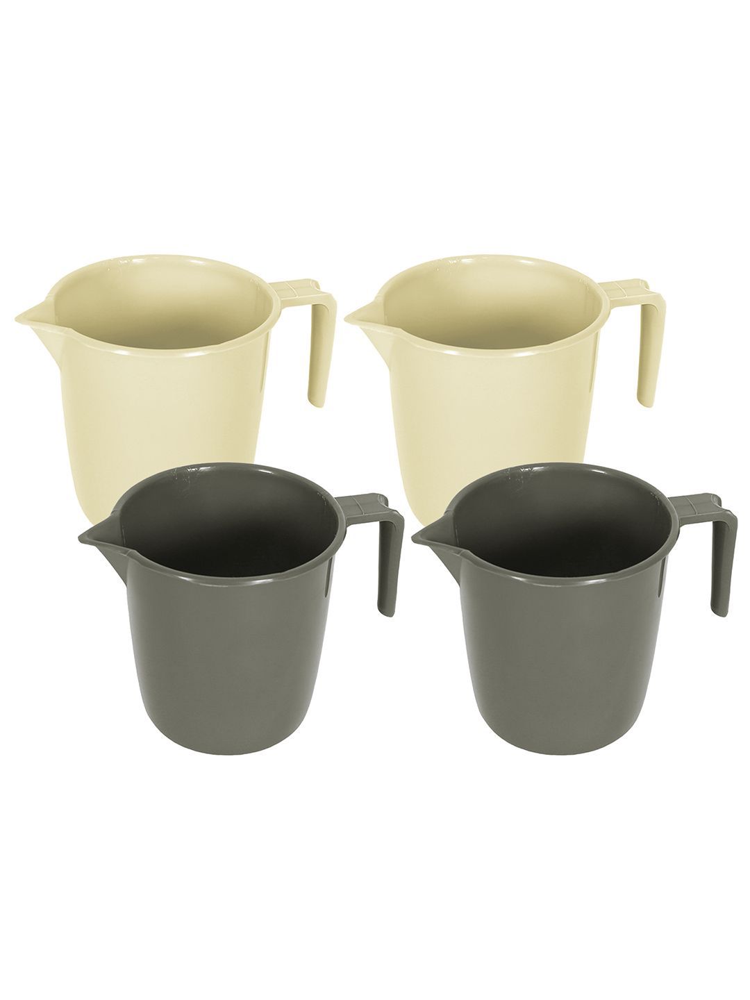 Kuber Industries Grey & Beige 4 piece Solid Plastic Bath Accessories Set-picture-23