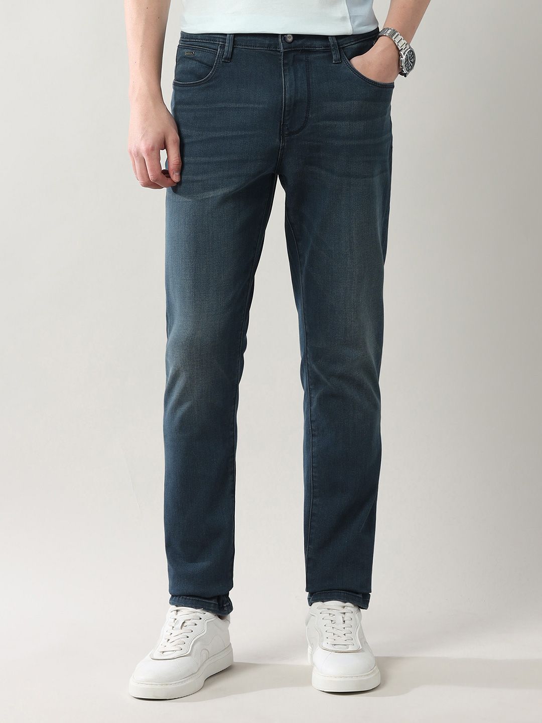 Arrow New York Men Slim Fit Light Fade Stretchable Jeans-picture-12