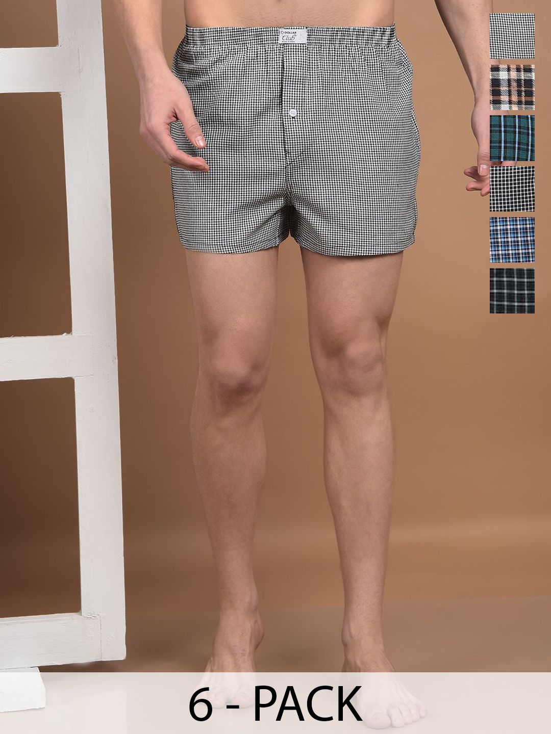 Dollar Pack Of 6 Checked Cotton Boxers TSSO-01-ASSORTED1-PO6-picture-30