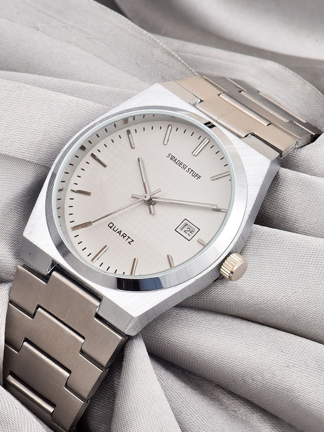 SWADESI STUFF Men Dial & Bracelet Style Straps Analogue Watch SDS 151 WHITE 90-picture-18