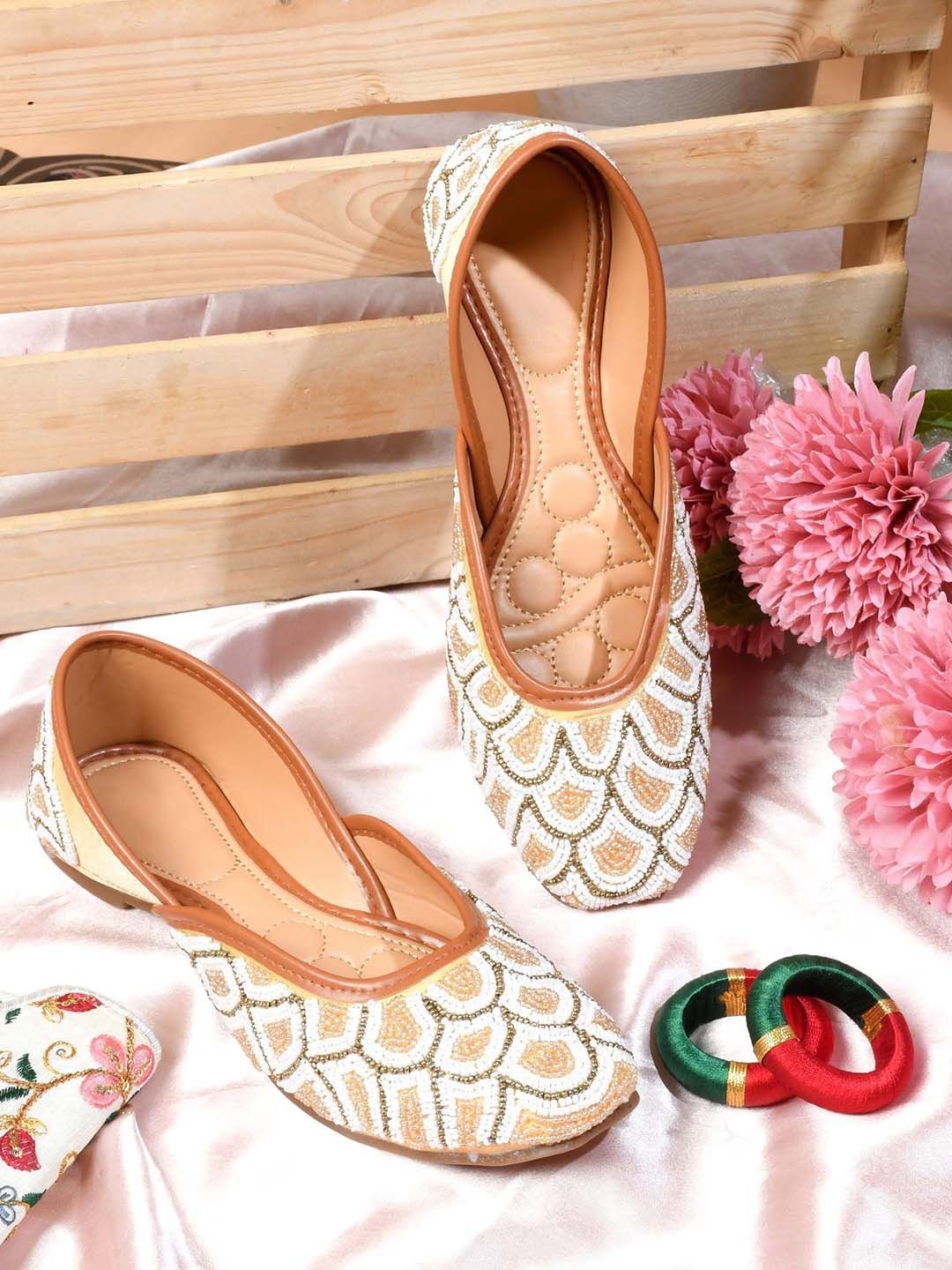 TRYME Women Colourblocked Ethnic Ballerinas with Bows Flats-picture-43