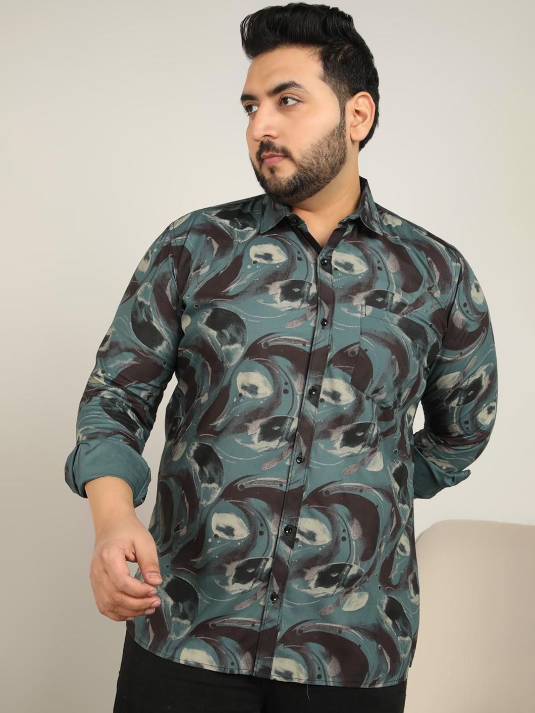 METRONAUT PLUS Men Classic Floral Opaque Printed Casual Shirt-image-6