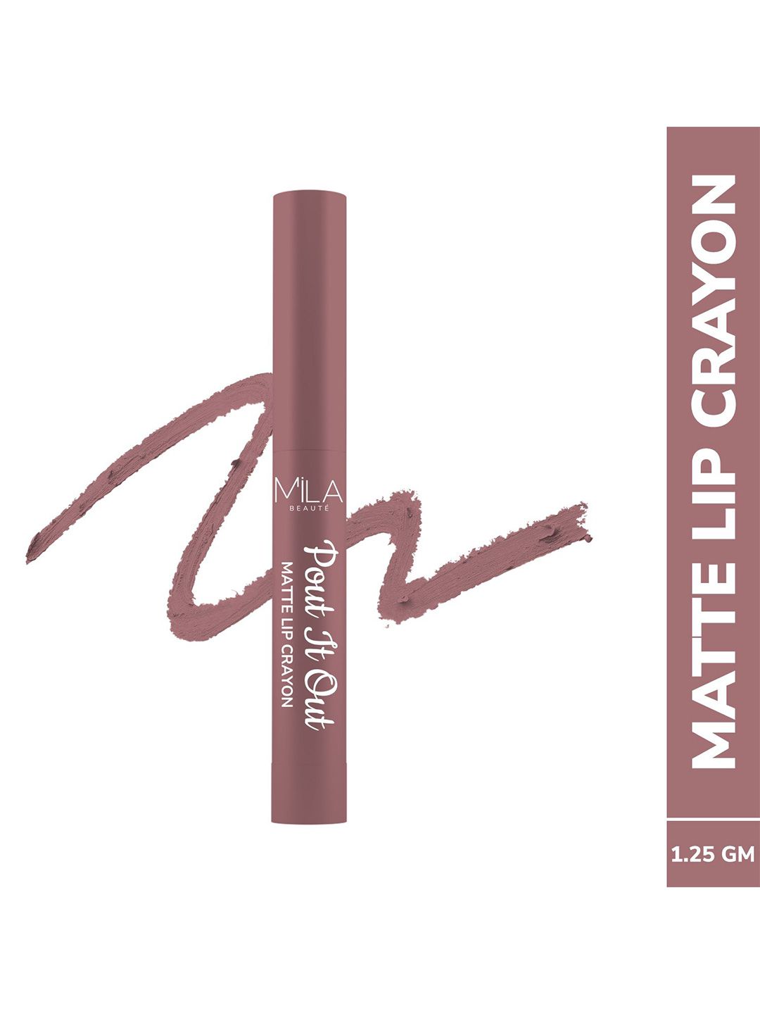 MILA BEAUTE Pout It Out Matte Lip Crayon Lipstick - 1.25 g Mulan 110-picture-23