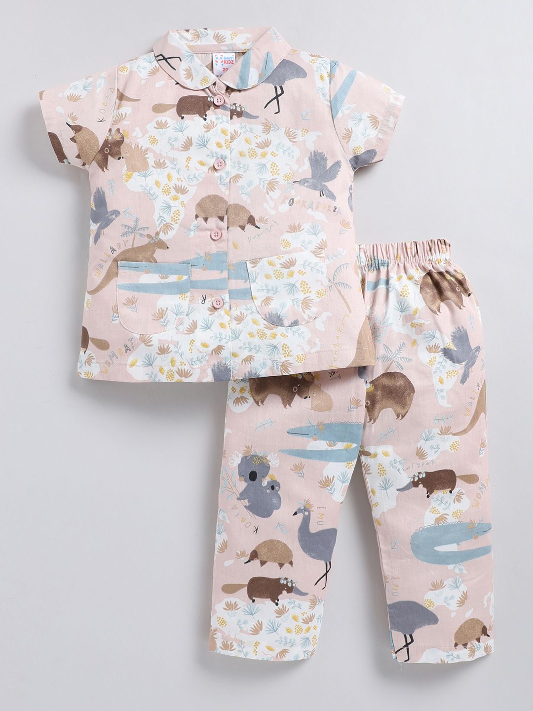 NAUTI KIDZ Girls Printed Night suit