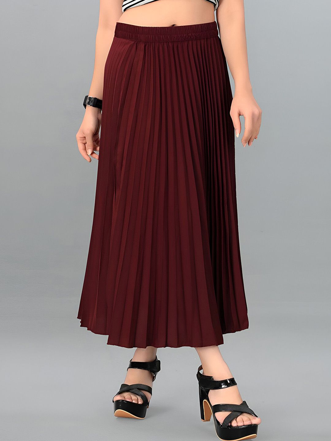 ZWERLON Pleated Midi Skirt-image-2