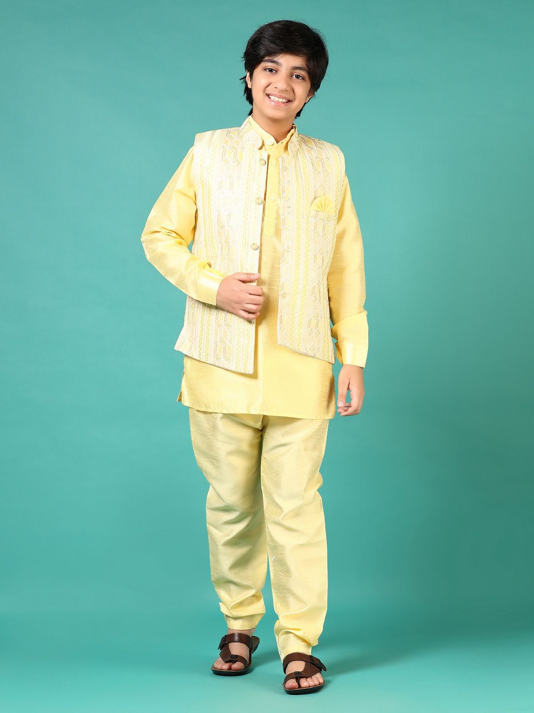 V-Mart Boys Regular Pure Cotton Kurta with Pyjamas-picture-34