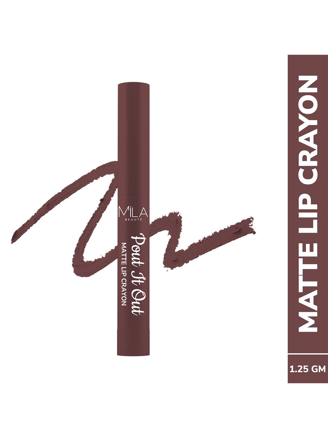 MILA BEAUTE Pout It Out Matte Lip Crayon Lipstick - 1.25 g Lady Marian 114-picture-33