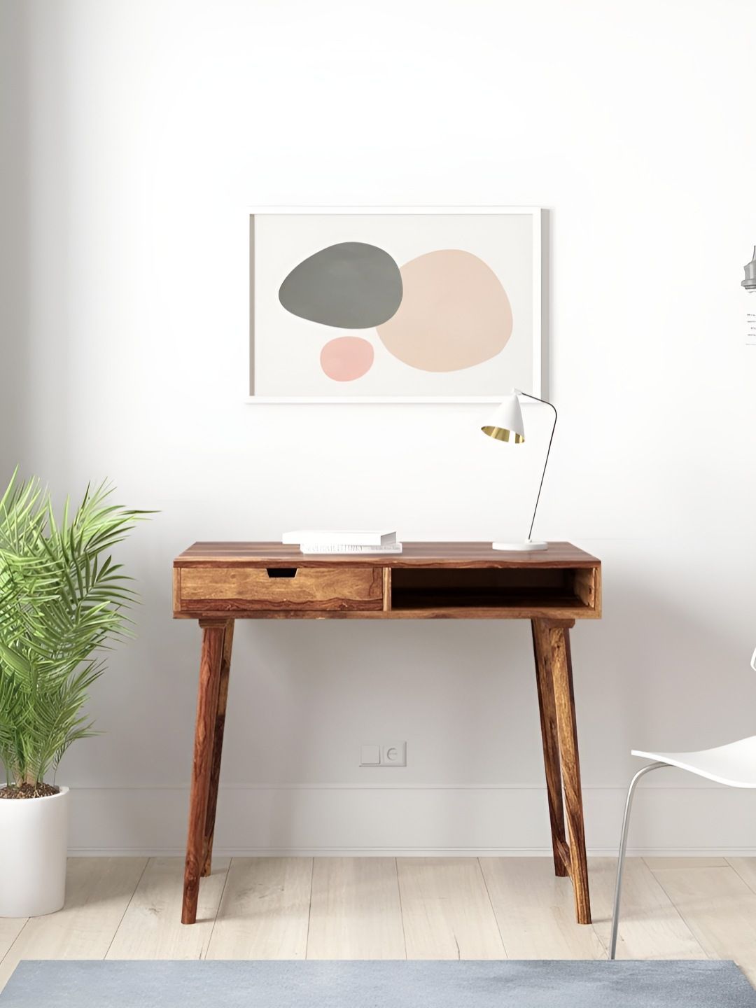 Ikiriya Beige Teak Finish Water Resistant Study Table