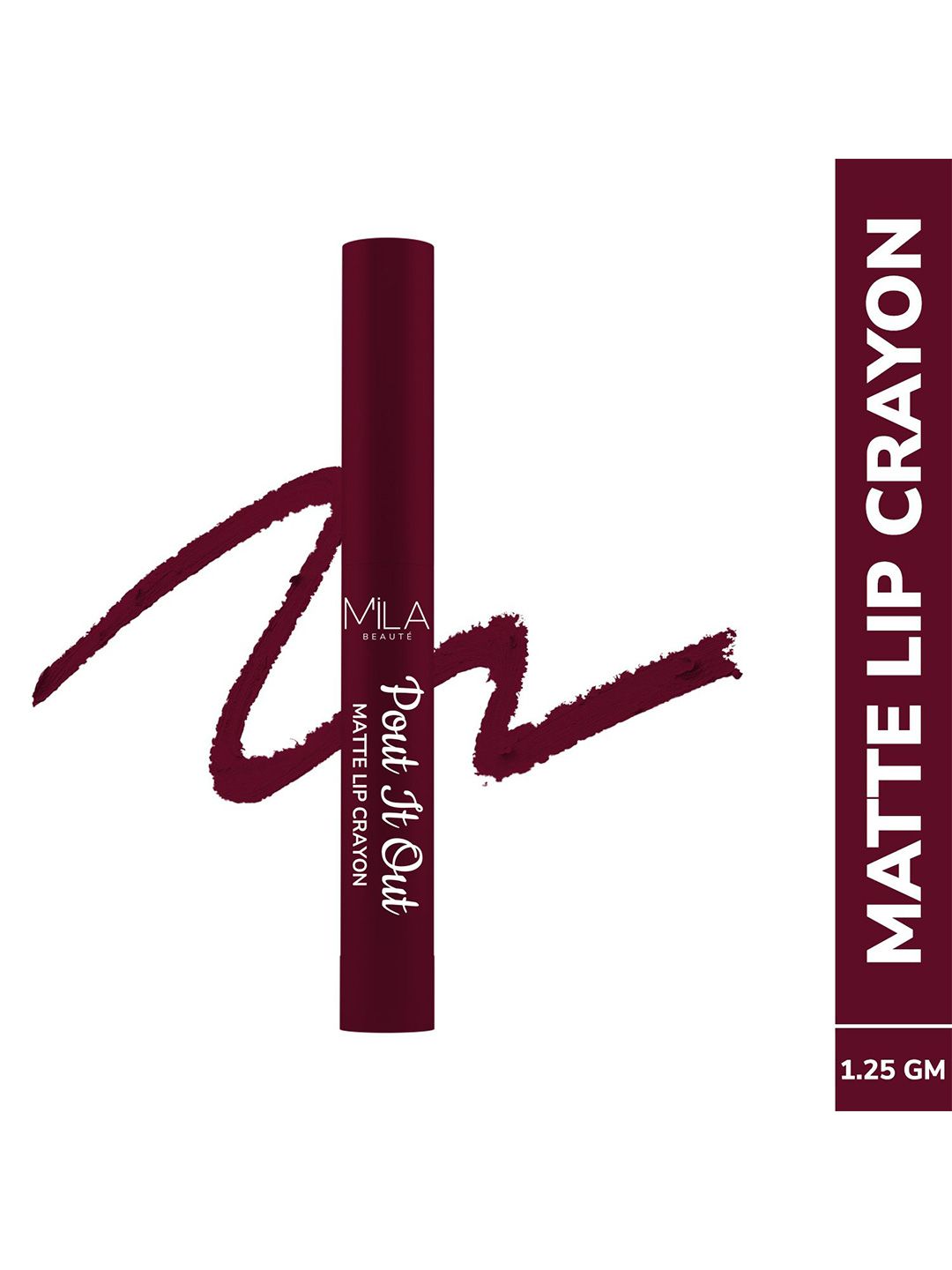 MILA BEAUTE Pout It Out Matte Lip Crayon Lipstick - 1.25 g Tiana 104-picture-34