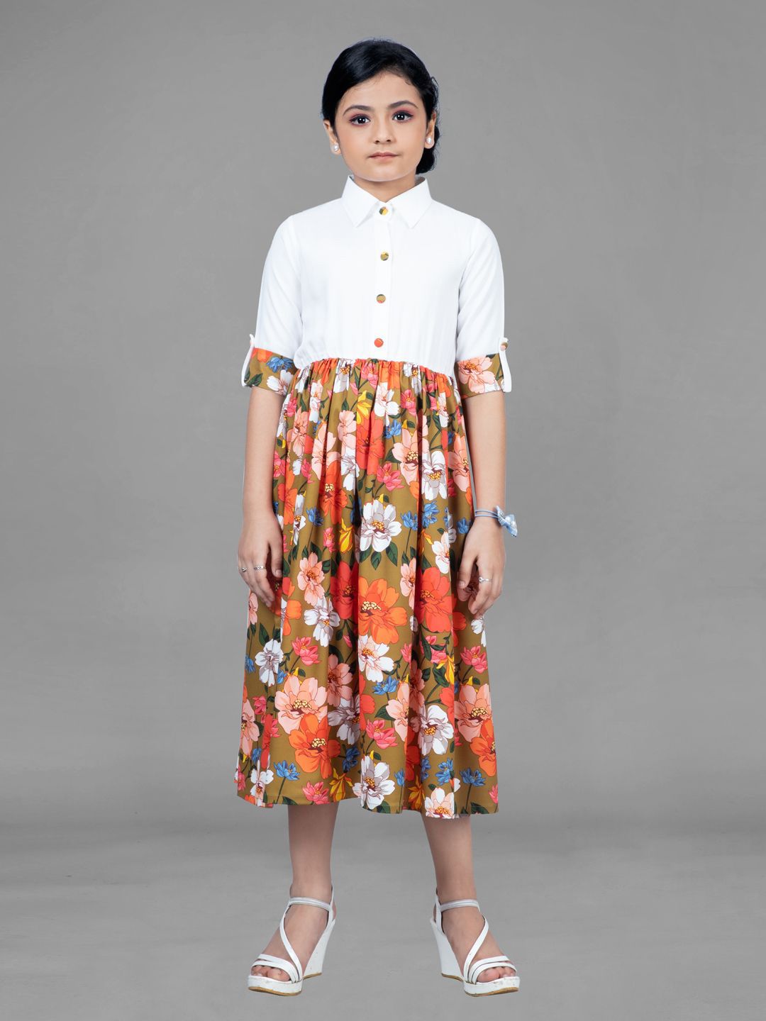 BAESD Floral Print Crepe Fit & Flare Midi Dress-picture-24