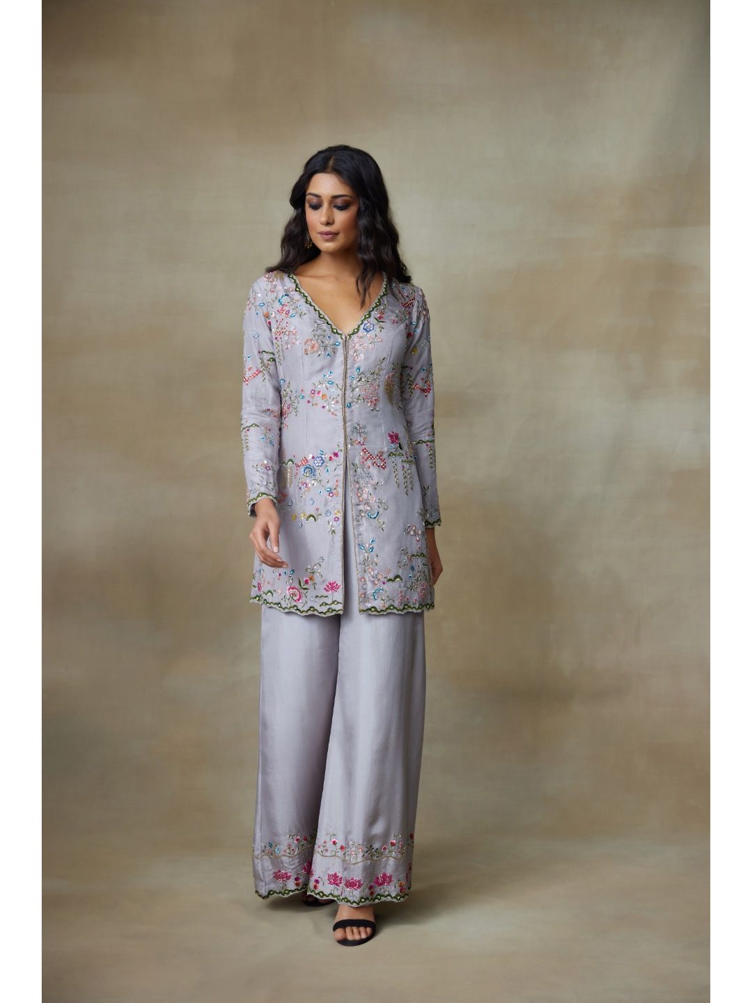 SHASHA GABA Women Floral Embroidered Thread Work Kurta With Palazzo-picture-11