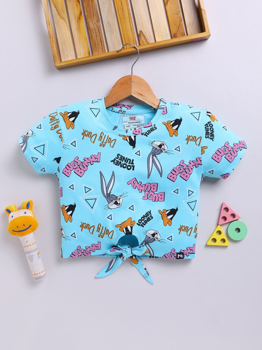 YK X Minute Mirth Girls Printed Waist Tie-Ups Cotton Crop Top-picture-31