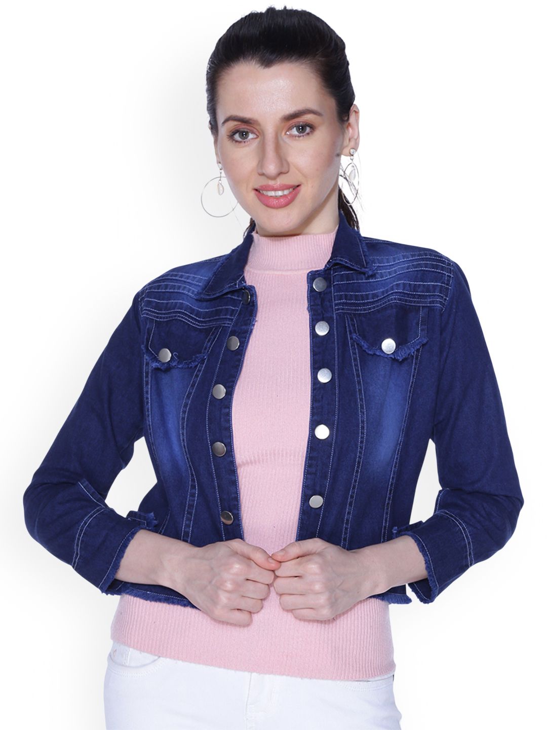CEFALU Women Denim Jacket with Patchwork-picture-21