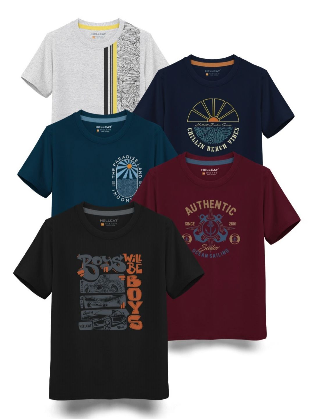 HELLCAT Boys Typography 5 Printed T-shirt-picture-30