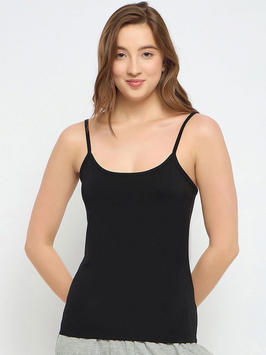 Clovia Cotton Scoop Neck Camisole