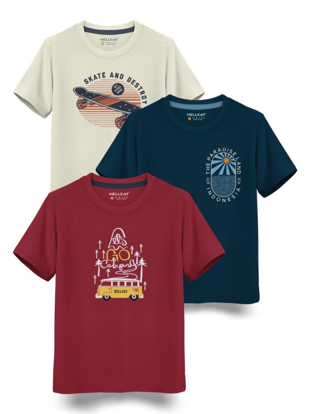 HELLCAT Boys Typography 3 Printed T-shirt-picture-25